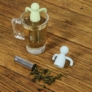 Kép 4/4 - Tealabda lazulgató figura (teafilter) világoszöld