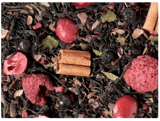 Fekete tea keverék, ízesítve · Áfonya / Málna / Csokoládé  - 50g